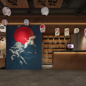 日式餐厅3D模型下载